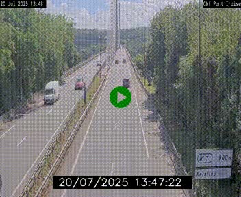 <h2>Webcam sur la N165 après le Pont de l'Iroise, à l'entrée de Brest</h2>