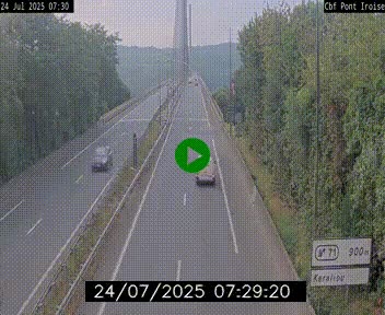 <h2>Webcam sur la N165 après le Pont de l'Iroise, à l'entrée de Brest</h2>
