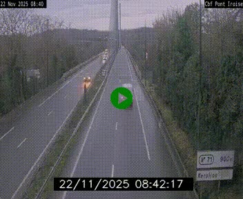 <h2>Webcam sur la N165 après le Pont de l'Iroise, à l'entrée de Brest</h2>