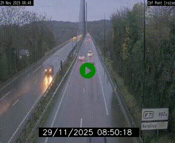 <h2>Webcam sur la N165 après le Pont de l'Iroise, à l'entrée de Brest</h2>