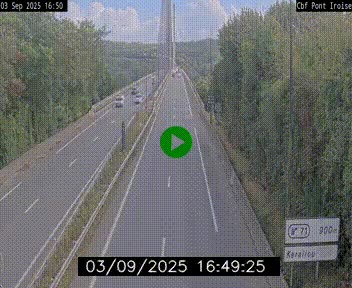 Webcam sur la N165 après le Pont de l'Iroise, à l'entrée de Brest