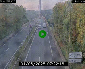 <h2>Webcam sur la N165 après le Pont de l'Iroise, à l'entrée de Brest</h2>