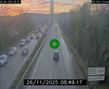 <h2>Webcam sur la N165 après le Pont de l'Iroise, à l'entrée de Brest</h2>