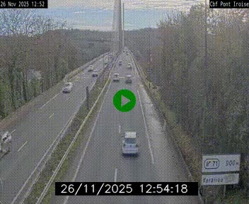 <h2>Webcam sur la N165 après le Pont de l'Iroise, à l'entrée de Brest</h2>