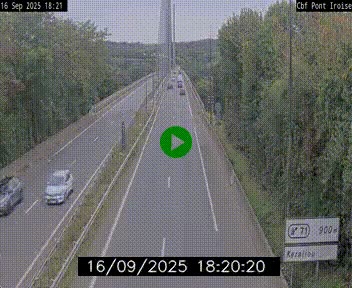 <h2>Webcam sur la N165 après le Pont de l'Iroise, à l'entrée de Brest</h2>
