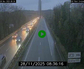 <h2>Webcam sur la N165 après le Pont de l'Iroise, à l'entrée de Brest</h2>