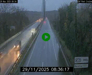 <h2>Webcam sur la N165 après le Pont de l'Iroise, à l'entrée de Brest</h2>