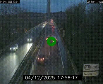 <h2>Webcam sur la N165 après le Pont de l'Iroise, à l'entrée de Brest</h2>