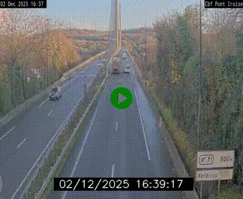 <h2>Webcam sur la N165 après le Pont de l'Iroise, à l'entrée de Brest</h2>