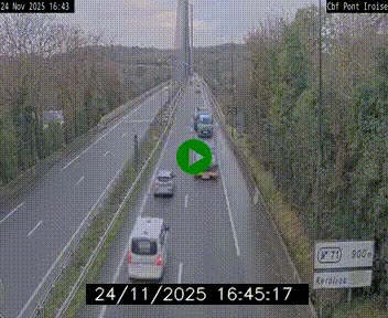 <h2>Webcam sur la N165 après le Pont de l'Iroise, à l'entrée de Brest</h2>