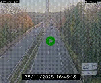 <h2>Webcam sur la N165 après le Pont de l'Iroise, à l'entrée de Brest</h2>