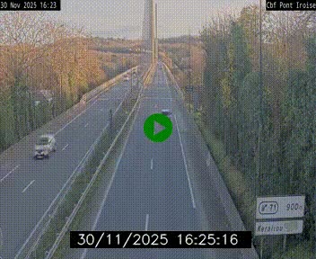 <h2>Webcam sur la N165 après le Pont de l'Iroise, à l'entrée de Brest</h2>