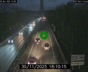 <h2>Webcam sur la N165 après le Pont de l'Iroise, à l'entrée de Brest</h2>