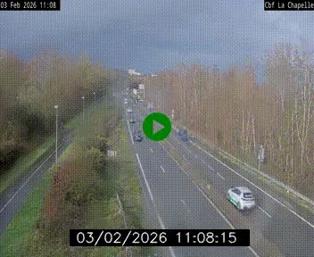 Webcam sur le périphérique de Nantes (N844) à hauteur de Porte de la Chapelle, au nord de la ville