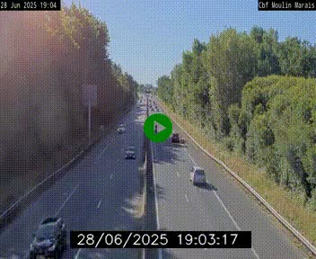 Webcam sur le périphérique de Nantes (N844) entre la Porte de Saint-Luce et la Porte d'Anjou, à l'est de la ville