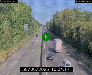 Webcam sur le périphérique de Nantes (N844) entre la Porte de Saint-Luce et la Porte d'Anjou, à l'est de la ville