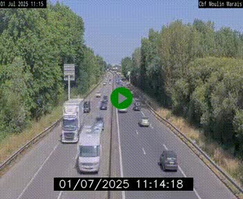 Webcam sur le périphérique de Nantes (N844) entre la Porte de Saint-Luce et la Porte d'Anjou, à l'est de la ville