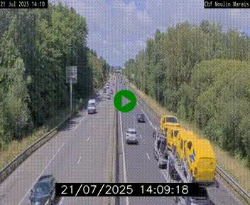 Webcam sur le périphérique de Nantes (N844) entre la Porte de Saint-Luce et la Porte d'Anjou, à l'est de la ville