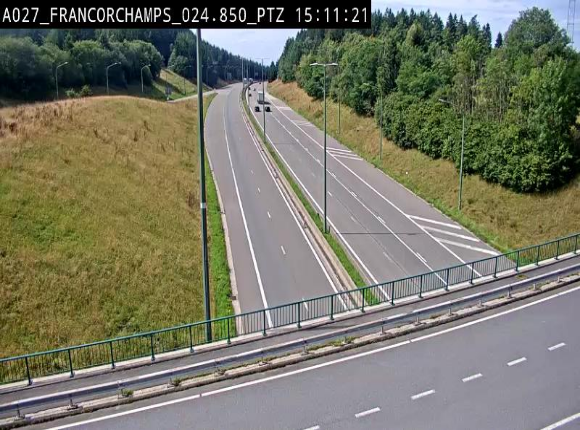 <h2>Webcam E42 (A27) dans les Ardennes à Francorchamps, à proximité du circuit de Spa. Vue orientée vers Liège</h2>