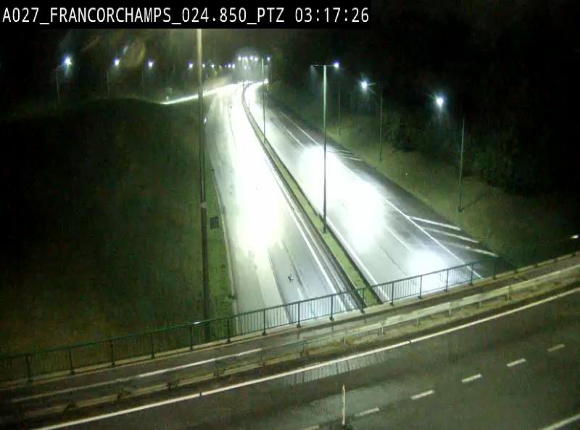 <h2>Webcam E42 (A27) dans les Ardennes à Francorchamps, à proximité du circuit de Spa. Vue orientée vers Liège</h2>
