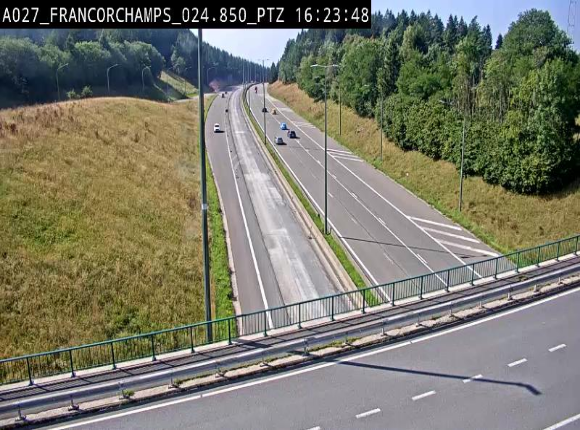 <h2>Webcam E42 (A27) dans les Ardennes à Francorchamps, à proximité du circuit de Spa. Vue orientée vers Liège</h2>