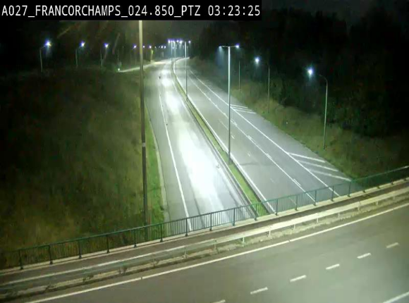<h2>Webcam E42 (A27) dans les Ardennes à Francorchamps, à proximité du circuit de Spa. Vue orientée vers Liège</h2>