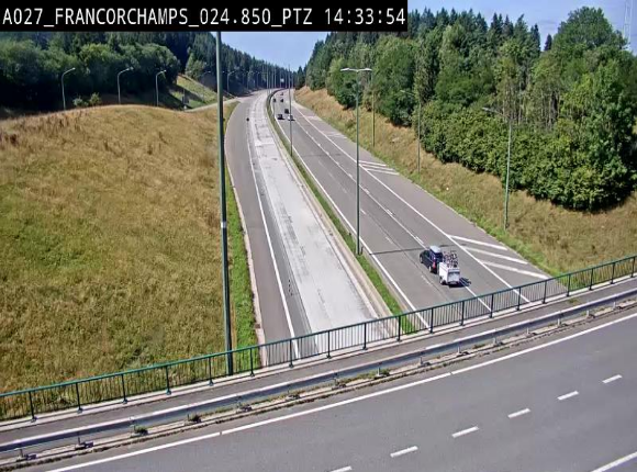 <h2>Webcam E42 (A27) dans les Ardennes à Francorchamps, à proximité du circuit de Spa. Vue orientée vers Liège</h2>
