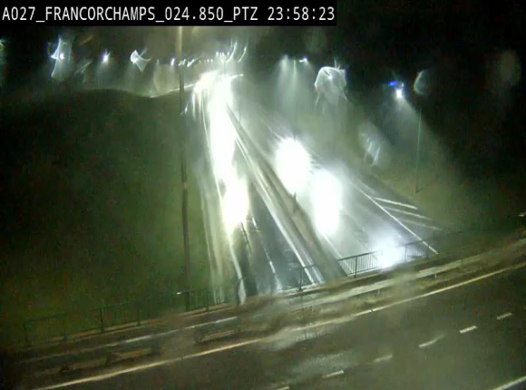 Webcam E42 (A27) dans les Ardennes à Francorchamps, à proximité du circuit de Spa. Vue orientée vers Liège