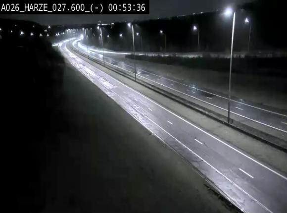 Webcam E25/A26 à Aywalle, à hauteur de la sortie Harzé. Vue orientée vers liège