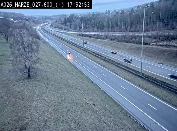 <h2>Webcam E25/A26 à Aywalle, à hauteur de la sortie Harzé. Vue orientée vers liège</h2>