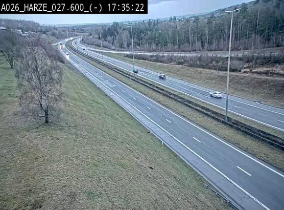 <h2>Webcam E25/A26 à Aywalle, à hauteur de la sortie Harzé. Vue orientée vers liège</h2>