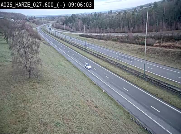 <h2>Webcam E25/A26 à Aywalle, à hauteur de la sortie Harzé. Vue orientée vers liège</h2>