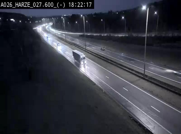Webcam E25/A26 à Aywalle, à hauteur de la sortie Harzé. Vue orientée vers liège