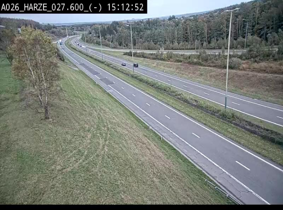 <h2>Webcam E25/A26 à Aywalle, à hauteur de la sortie Harzé. Vue orientée vers liège</h2>