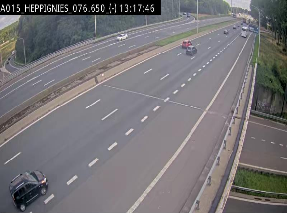 Webcam autoroute Belgique - Heppignies - E42 direction Namur - BK 76.4