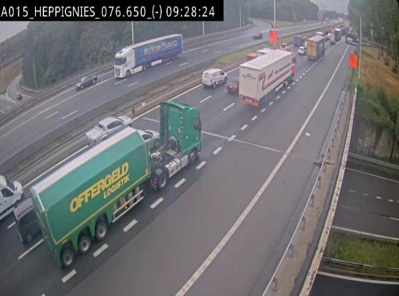 <h2>Webcam autoroute Belgique - Heppignies - E42 direction Namur - BK 76.4</h2>