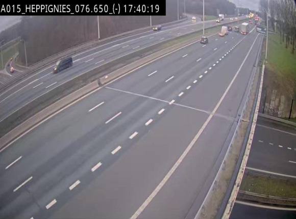 <h2>Webcam autoroute Belgique - Heppignies - E42 direction Namur - BK 76.4</h2>