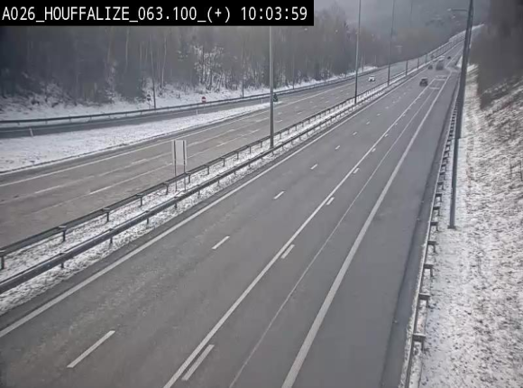 <h2>Webcam autoroute des Ardennes (E25/A26) à hauteur d'Houffalize. Vue orientée vers Baraque de Fraiture</h2>
