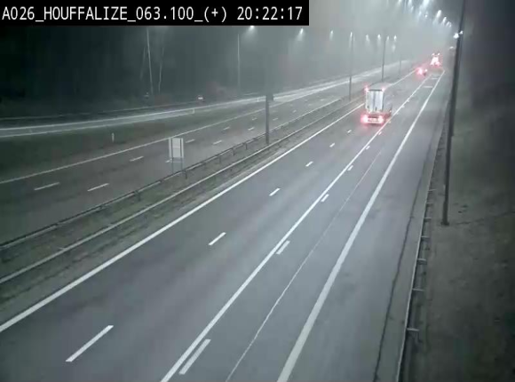 <h2>Webcam autoroute des Ardennes (E25/A26) à hauteur d'Houffalize. Vue orientée vers Baraque de Fraiture</h2>