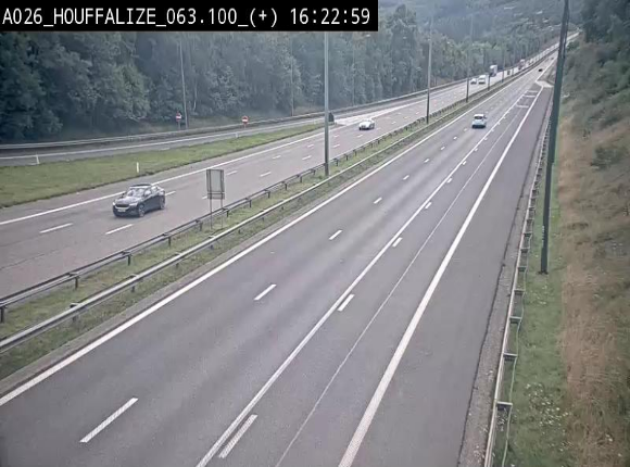 <h2>Webcam autoroute des Ardennes (E25/A26) à hauteur d'Houffalize. Vue orientée vers Baraque de Fraiture</h2>