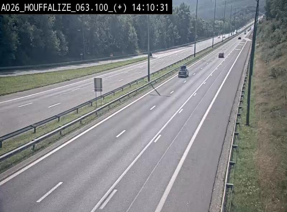 <h2>Webcam autoroute des Ardennes (E25/A26) à hauteur d'Houffalize. Vue orientée vers Baraque de Fraiture</h2>