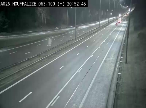 Webcam autoroute des Ardennes (E25/A26) à hauteur d'Houffalize. Vue orientée vers Baraque de Fraiture