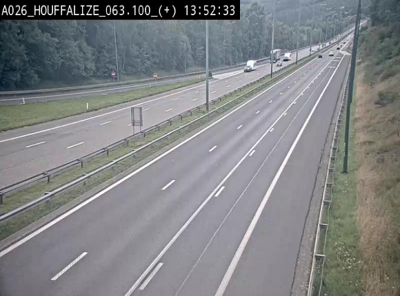 <h2>Webcam autoroute des Ardennes (E25/A26) à hauteur d'Houffalize. Vue orientée vers Baraque de Fraiture</h2>