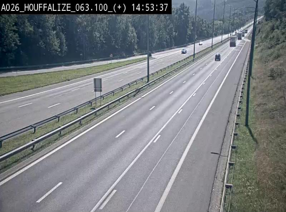 <h2>Webcam autoroute des Ardennes (E25/A26) à hauteur d'Houffalize. Vue orientée vers Baraque de Fraiture</h2>