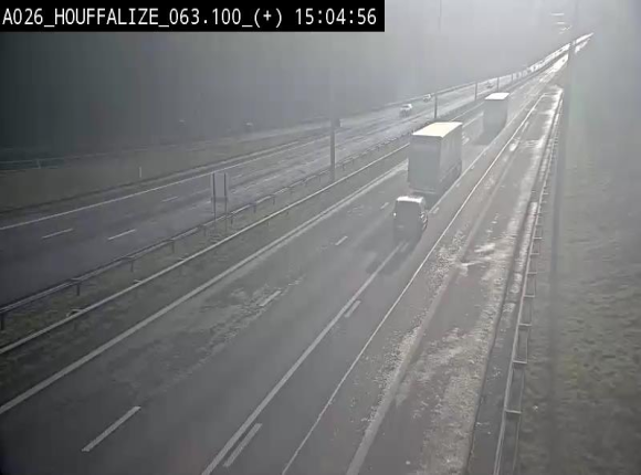 Webcam autoroute des Ardennes (E25/A26) à hauteur d'Houffalize. Vue orientée vers Baraque de Fraiture