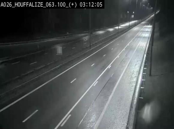 Webcam autoroute des Ardennes (E25/A26) à hauteur d'Houffalize. Vue orientée vers Baraque de Fraiture