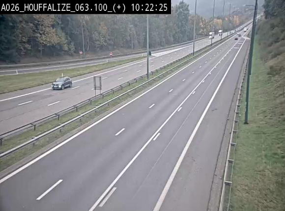 <h2>Webcam autoroute des Ardennes (E25/A26) à hauteur d'Houffalize. Vue orientée vers Baraque de Fraiture</h2>