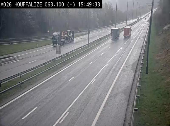 <h2>Webcam autoroute des Ardennes (E25/A26) à hauteur d'Houffalize. Vue orientée vers Baraque de Fraiture</h2>