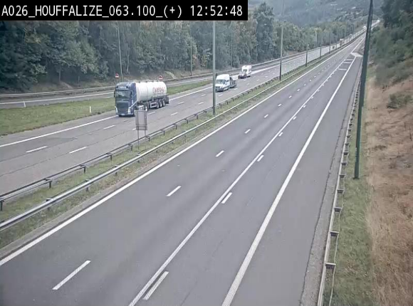 <h2>Webcam autoroute des Ardennes (E25/A26) à hauteur d'Houffalize. Vue orientée vers Baraque de Fraiture</h2>