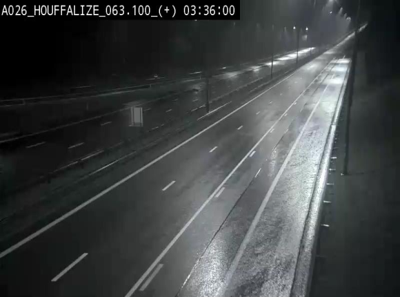 Webcam autoroute des Ardennes (E25/A26) à hauteur d'Houffalize. Vue orientée vers Baraque de Fraiture
